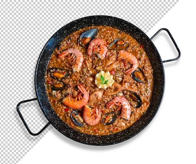 PSD maqueta de paella de mariscos