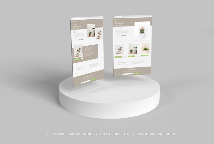 Maqueta de la página de destino del sitio web