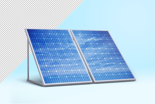 PSD maqueta de paneles solares fotovoltaicos