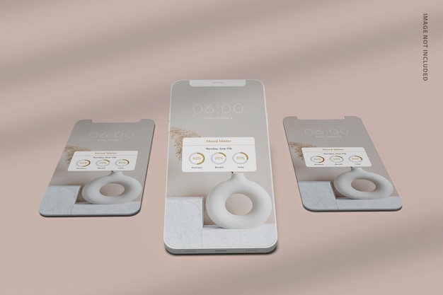 Maqueta de pantalla de aplicación de teléfono inteligente Clay