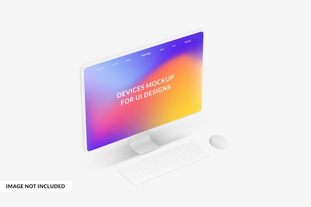 Maqueta de pantalla de computadora iSometric