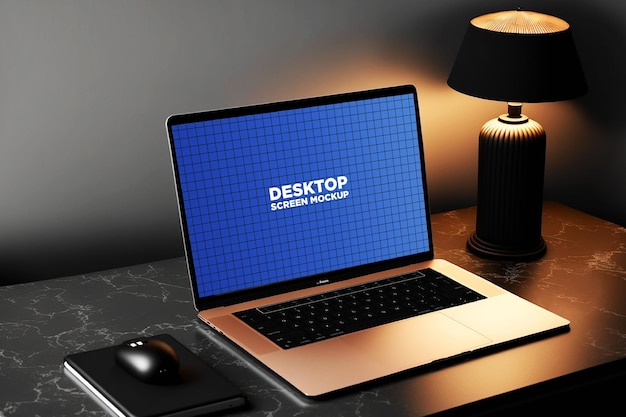 Maqueta de pantalla de computadora portátil realista PSD