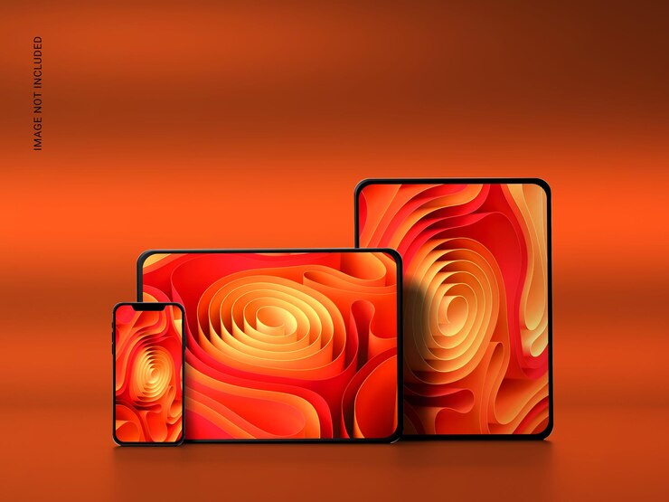 Maqueta de pantalla de dispositivo digital para iPhone ipad pro