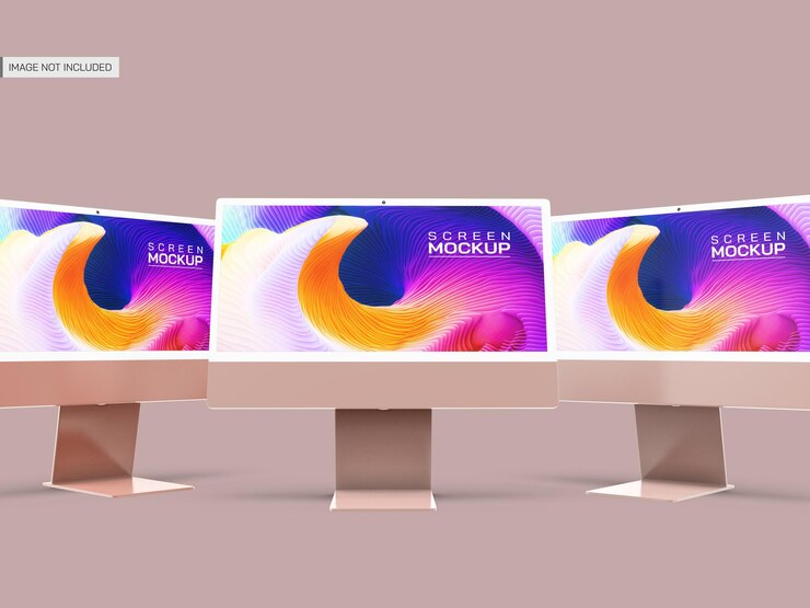 PSD maqueta de pantalla de escritorio aislada
