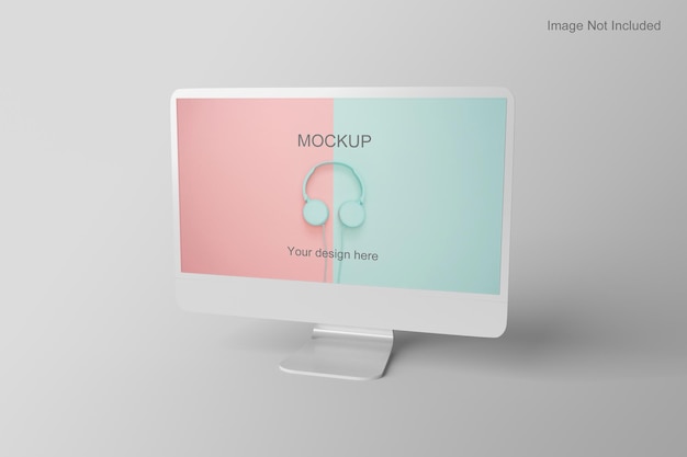 PSD maqueta de pantalla de escritorio de pc minimalista
