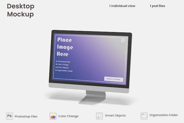 Maqueta de pantalla de escritorio Premium PSD