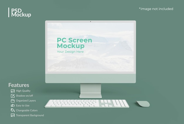 Maqueta de pantalla de PC moderna aislada
