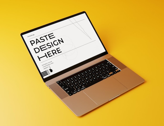 Maqueta de la pantalla del portátil