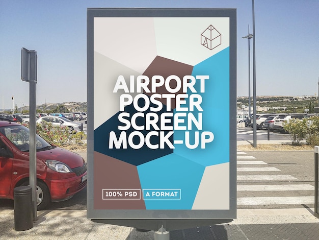 Maqueta de pantalla de póster de aeropuerto