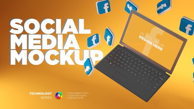 Maqueta de pantalla para redes sociales.