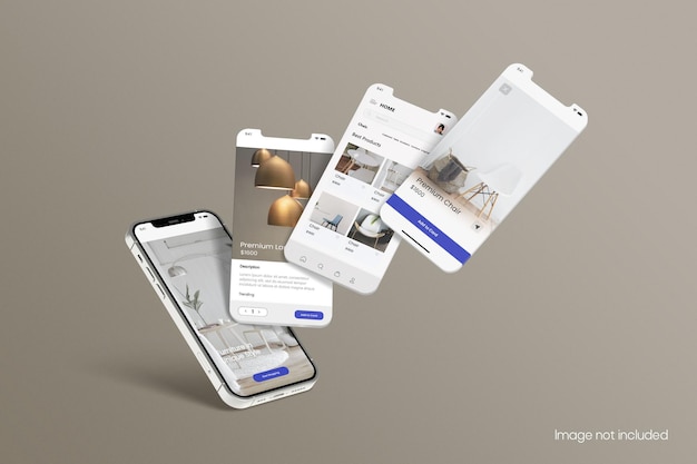 Maqueta de pantalla de smartphone para aplicaciones
