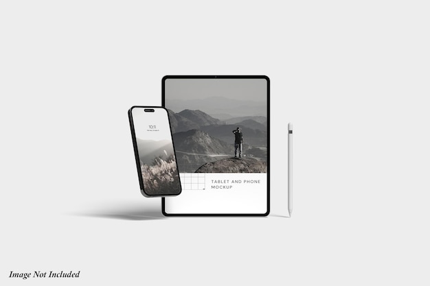 Maqueta de pantalla de tableta y teléfono Premium Psd