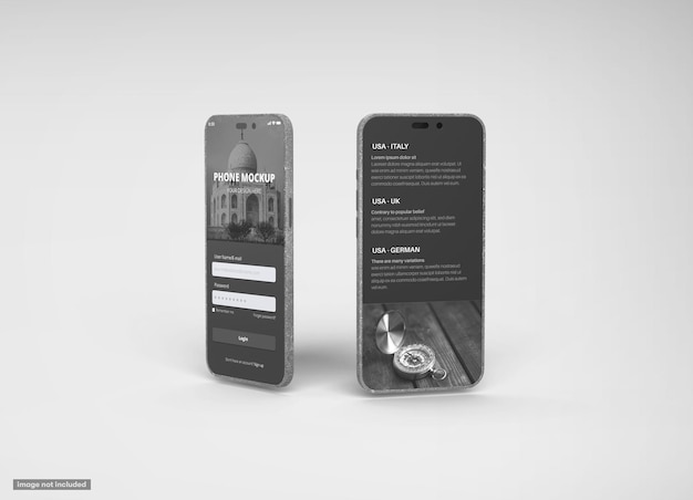 Maqueta de pantalla de teléfono inteligente PSD