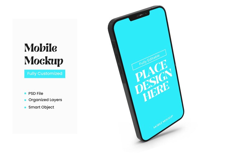 Maqueta de pantalla de teléfono móvil digital en formato PSD