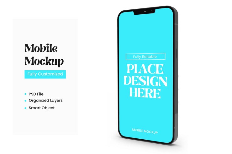 Maqueta de pantalla de teléfono móvil digital en formato PSD