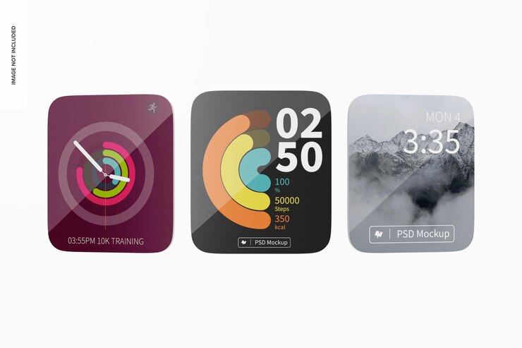 PSD maqueta de pantallas de apple watch serie 4