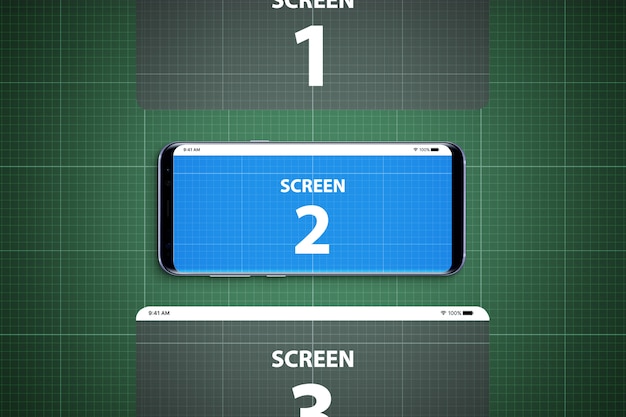 PSD maqueta de pantallas móviles