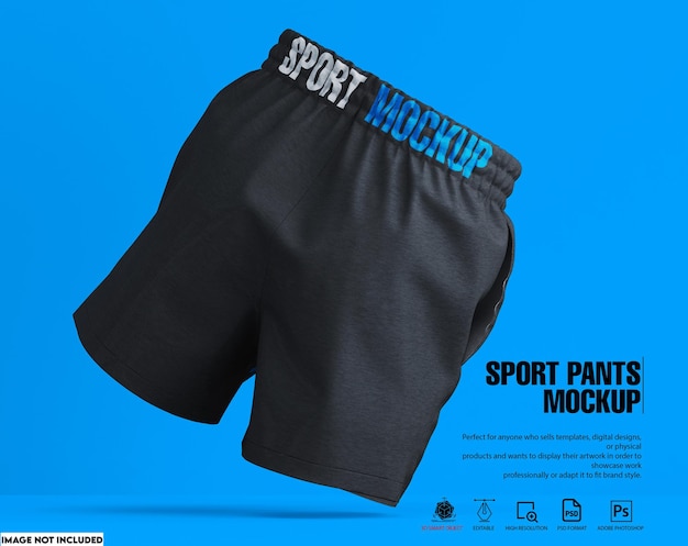 PSD maqueta de pantalones deportivos cortos para hombres