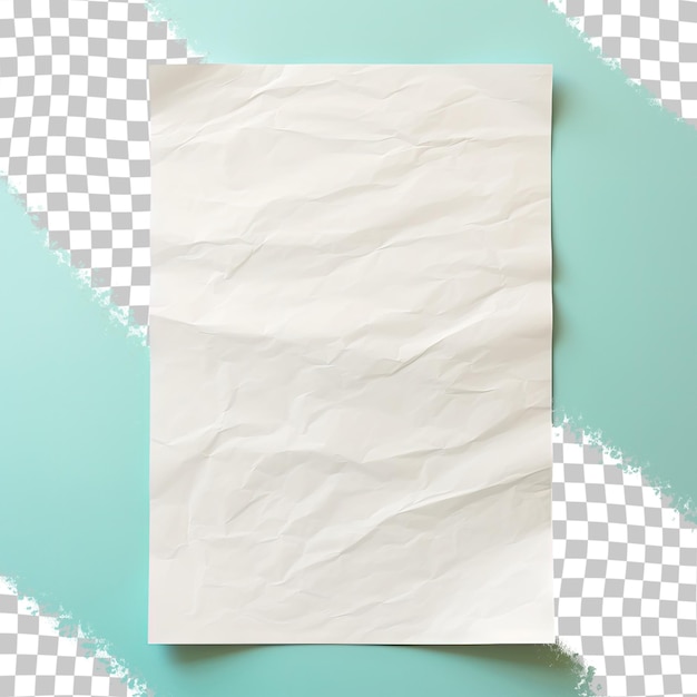 PSD maqueta de papel blanco arrugado con pliegues.