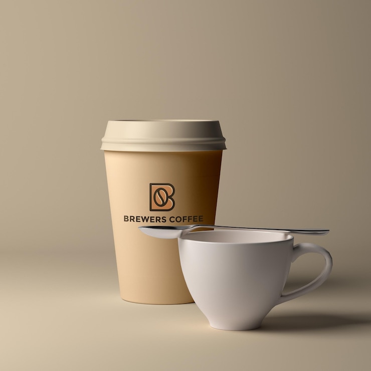 Maqueta de papel de taza de café PSD