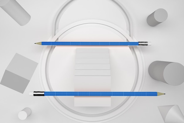 Maqueta de papelería minimalista