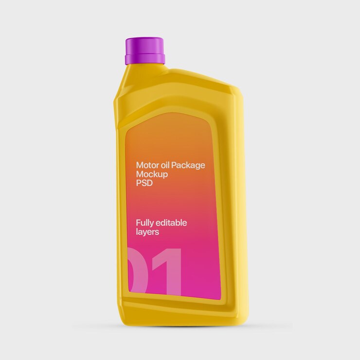 Maqueta de paquete de aceite de motor