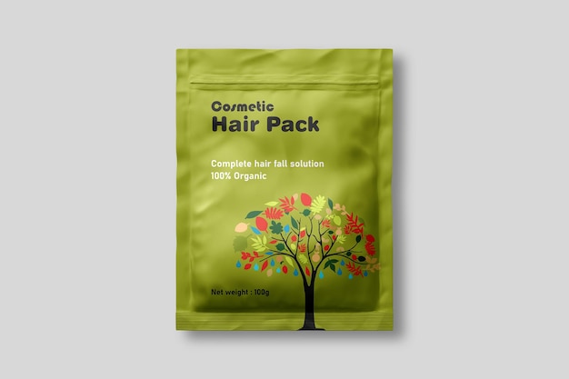 Maqueta de paquete de cabello cosmético mate