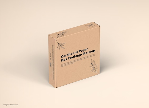 Maqueta de paquete de caja de cartón cuadrada