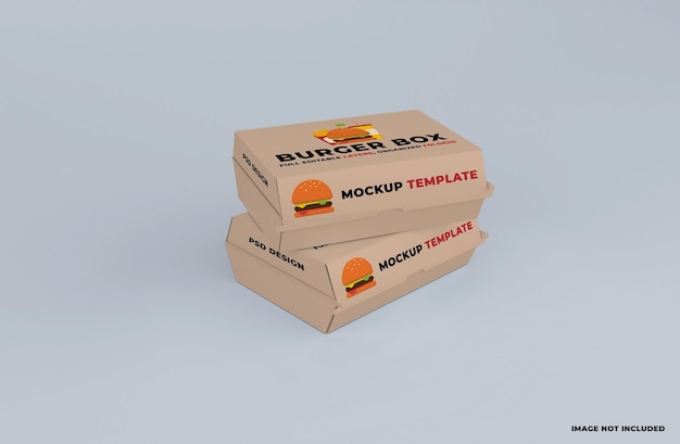 Maqueta de paquete de caja de comida rápida para llevar