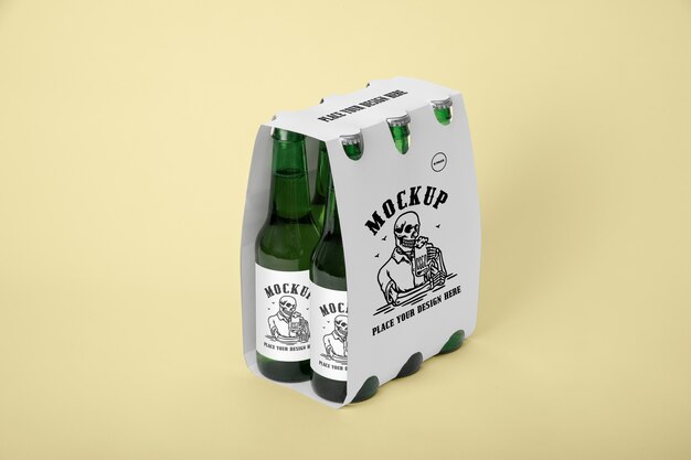 PSD maqueta de paquete de seis cervezas