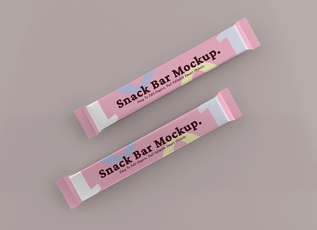 PSD maqueta de paquete de snack bar