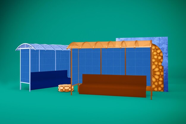 Maqueta de parada de autobús árabe