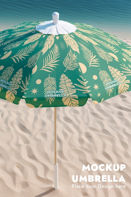 PSD maqueta de paraguas de playa
