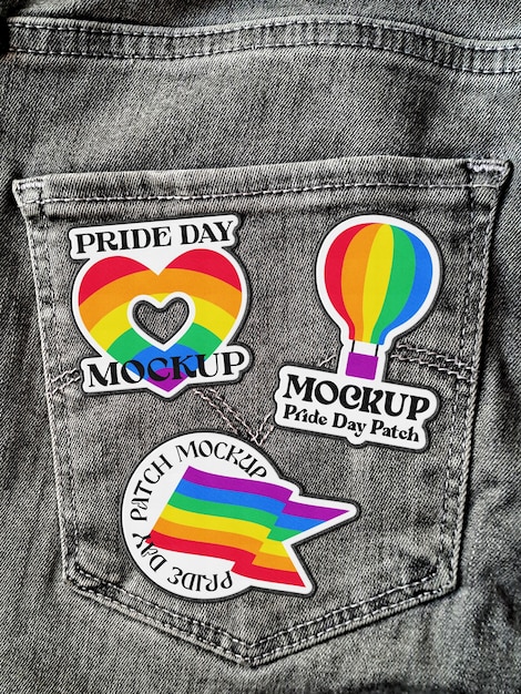 Maqueta de parches del día del orgullo