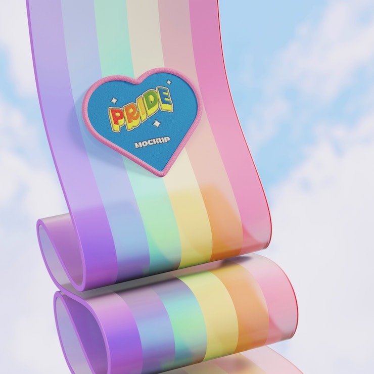 PSD maqueta de parches del día del orgullo