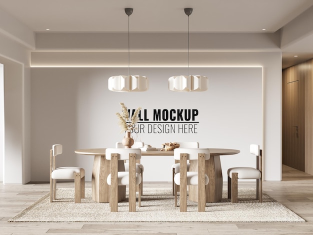 Maqueta de pared de comedor interior