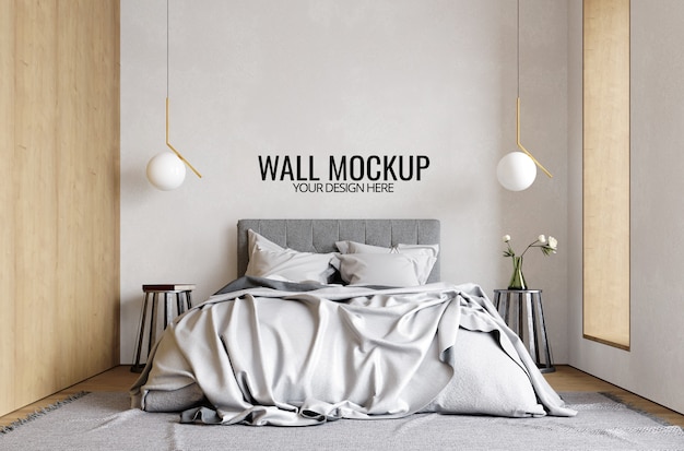 Maqueta de pared de dormitorio interior
