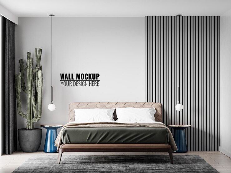 Maqueta de pared en el interior del dormitorio.