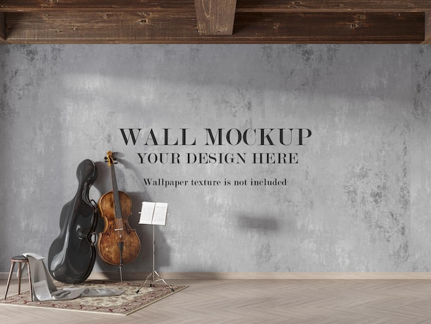 Maqueta de pared interior en renderizado 3d