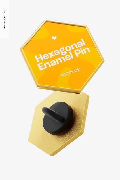 Maqueta de pasador de esmalte hexagonal, flotante