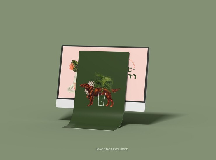 Maqueta personalizable de una tableta blanca sin marca con pantallas intercambiables emergentes 3D Render