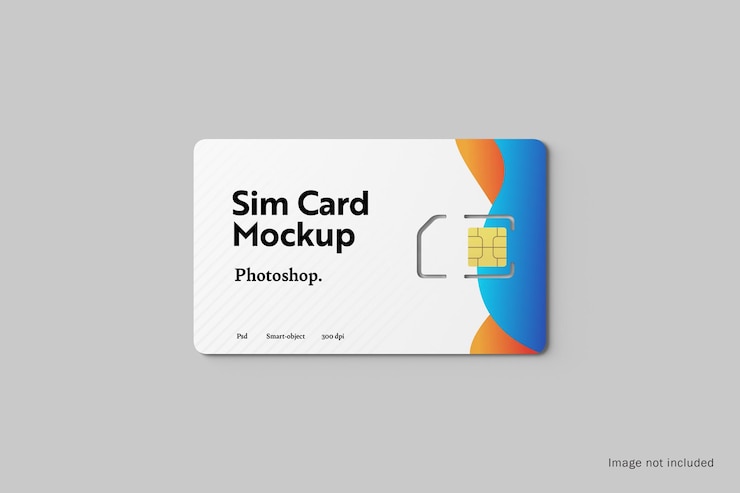 PSD maqueta de photoshop de tarjeta sim