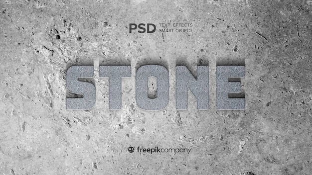 PSD maqueta de piedra con efecto de texto