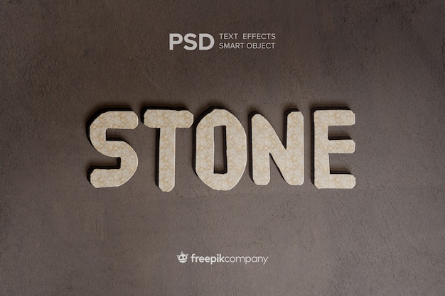 PSD maqueta de piedra con efecto de texto