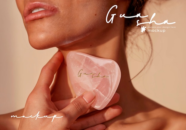 Maqueta de piedra de masaje de gua sha