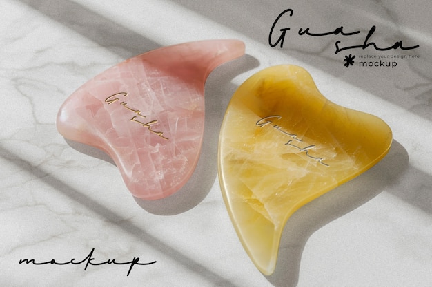 Maqueta de piedra de masaje de gua sha