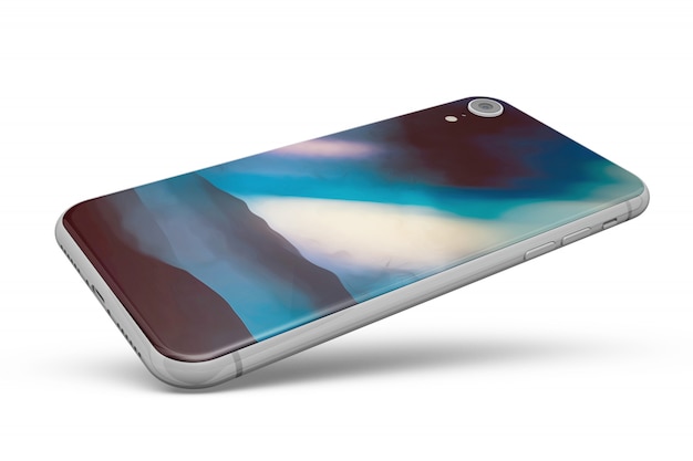 Maqueta de piel de smartphone aislada