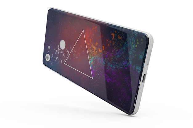 Maqueta de piel de smartphone aislada
