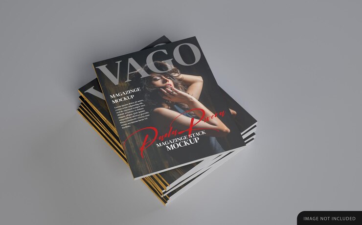 Maqueta de pila de revistas