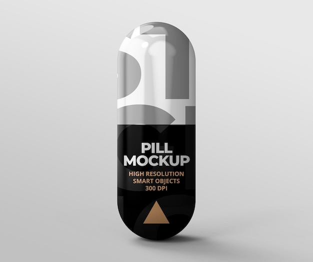PSD maqueta de píldora para presentaciones de marca y publicidad.